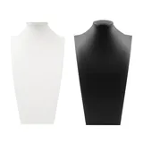 1pz Espositore Porta Collana a Busto in Similpelle Altezza 35cm — foto 1