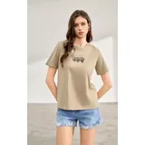 T-Shirt & Top(D) Genere T-Shirt Donna Primavera/Estate Made in Cina Quotidiano Vari Colori Standard Monocromo — foto 3