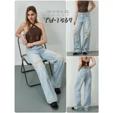 Jeans(D) Genere Jeans Larghi Donna Quattro stagioni Made in Cina Tempo libero Colore Unico Standard — foto 1