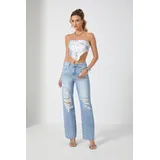 Jeans(D) Genere Jeans Larghi Donna Quattro stagioni Made in Cina Tempo libero Colore Unico Standard — foto 4