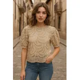 T-Shirt & Top(D) Genere T-Shirt Donna Primavera/Estate Made in Cina Quotidiano Vari Colori Standard Pizzo — foto 1