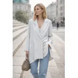 Giacche(D) Genere Giacca Blazer Giacca Donna Primavera/Estate Made in Italia Tempo libero Vari Colori Curvy(taglie forti) Righe — foto 1