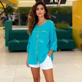 Camicia Lino con Paillettes — foto 3