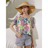 T-Shirt Maglie Donna Primavera/Estate Made in Italia Tempo libero Colore Unico Standard — foto 1