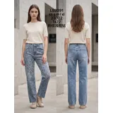 Jeans(D) Genere Jeans Larghi Donna Quattro stagioni Made in Cina Tempo libero Colore Unico Standard — foto 1