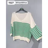 Maglia a righe a collo a V — foto 4