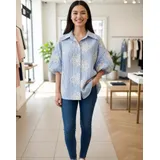Camicie(D) Genere Camicia Camicia Casual Donna Primavera/Estate Made in Italia Quotidiano Colore Unico Standard Stampata — foto 1