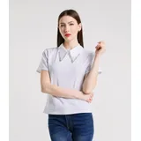 T-Shirt & Top(D) Genere T-Shirt Donna Estate Made in Italia Quotidiano Vari Colori Petite Monocromo — foto 3
