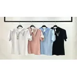 T-Shirt & Top(D) Genere T-Shirt Donna Estate Made in Italia Quotidiano Vari Colori Petite Monocromo — foto 4