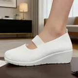 Sneakers basse Donna Primavera Made in Cina Tempo libero Colore Unico Zeppe Tonda — foto 4