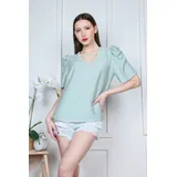 T-Shirt & Top(D) Genere T-Shirt Donna Estate Made in Italia Quotidiano Vari Colori Standard Monocromo — foto 1