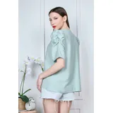 T-Shirt & Top(D) Genere T-Shirt Donna Estate Made in Italia Quotidiano Vari Colori Standard Monocromo — foto 3