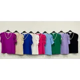 T-Shirt & Top(D) Genere T-Shirt Donna Estate Made in Italia Quotidiano Vari Colori Standard Monocromo — foto 4