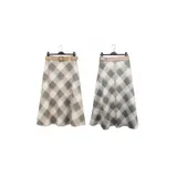 PLAID SUEDE SKIRT, HIGH WAIST WITH BELT, A-LINE, MIDI LENGTH — foto 3