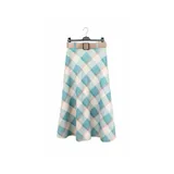 PLAID SUEDE SKIRT, HIGH WAIST WITH BELT, A-LINE, MIDI LENGTH — foto 5