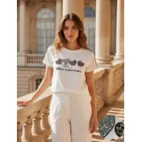 T-Shirt Donna Primavera/Estate Made in Cina Quotidiano Vari Colori Standard Maculata — foto 1
