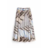 LONG PRINTED TENCEL SKIRT WITH WAIST TIE — foto 3