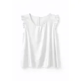 Sleeveless satin top with ruffles — foto 6