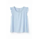 Sleeveless satin top with ruffles — foto 10