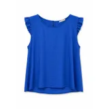Sleeveless satin top with ruffles — foto 12