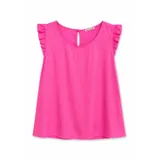 Sleeveless satin top with ruffles — foto 14
