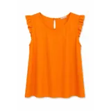 Sleeveless satin top with ruffles — foto 13