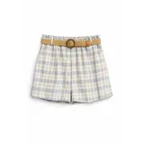 PLAID COTTON BLEND SHORTS WITH BELT — foto 5