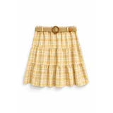Plaid cotton-blend ruffled skirt with belt — foto 6