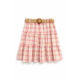 Plaid cotton-blend ruffled skirt with belt — foto 3