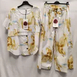 Completo(D) Genere Tuta Jumpsuit Donna Estate Made in Italia Tempo libero Colore Unico Curvy(taglie forti) Fiori — foto 4