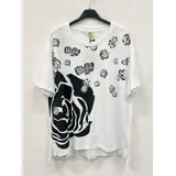 T-Shirt & Top(D) Genere T-Shirt Donna Estate Made in Italia Quotidiano Colore Unico Curvy(taglie forti) Stampata — foto 3