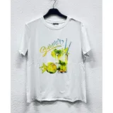 T-Shirt & Top(D) Genere T-Shirt Donna Estate Made in Italia Quotidiano Colore Unico Standard Stampata — foto 3