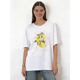 T-Shirt Donna Estate Made in Italia Tempo libero Vari Colori Oversize Stampata — foto 1