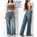 Jeans Larghi Donna Quattro stagioni Made in Cina Quotidiano Colore Unico Standard — foto 1