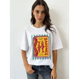 T-Shirt Donna Estate Made in Italia Tempo libero Colore Unico Standard Stampata — foto 1