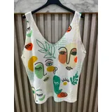 Canottiera Donna Primavera/Estate Made in Italia Tempo libero Colore Unico Standard Stampata — foto 3
