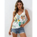Canottiera Donna Primavera/Estate Made in Italia Tempo libero Colore Unico Standard Stampata — foto 1