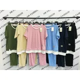 Completo Vestiti Camicia T-Shirt Pantaloni Sportivi Giacca Leggere Donna Primavera/Estate Made in Italia Tempo libero Colore Unico Standard — foto 3