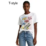 T-Shirt & Top(D) Genere T-Shirt Donna Estate Made in Italia Quotidiano Colore Unico Standard Stampata — foto 1