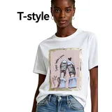 T-Shirt & Top(D) Genere T-Shirt Donna Estate Made in Italia Quotidiano Colore Unico Standard Stampata — foto 1