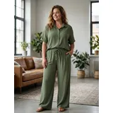 Completo Pantaloni T-Shirt Donna Autunno/Inverno Made in Italia Tempo libero Colore Unico Standard — foto 1