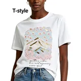 T-Shirt & Top(D) Genere T-Shirt Donna Estate Made in Italia Quotidiano Colore Unico Standard Stampata — foto 1