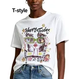 T-Shirt & Top(D) Genere T-Shirt Donna Estate Made in Italia Quotidiano Colore Unico Standard Stampata — foto 1