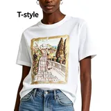 T-Shirt Donna Estate Made in Italia Quotidiano Standard Stampata — foto 1