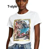 T-Shirt Donna Estate Made in Italia Quotidiano Standard Stampata — foto 1
