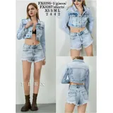 Giacche(D) Genere Giacca di Jeans Donna Quattro stagioni Made in Cina Tempo libero Colore Unico Standard — foto 1