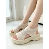 Sandali Classici Donna Primavera/Estate Made in Cina Tempo libero Zeppe Aperta — foto 2