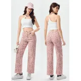 Jeans Larghi Donna Quattro stagioni Made in Cina Quotidiano Colore Unico Standard Maculata — foto 1