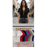 T-Shirt & Top(D) Genere T-Shirt Donna Quattro stagioni Made in Cina Quotidiano Colore Unico Standard Monocromo — foto 1