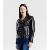 Giacca di Pelle Giacca Donna Quattro stagioni Made in Italia Quotidiano Colore Unico Standard — foto 3